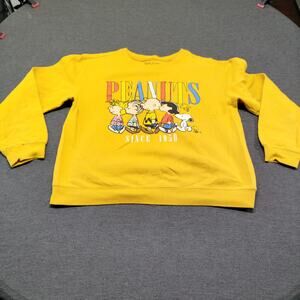 Peanuts Love Tribe Women's XL Yellow Long Sleeve Graphic TShirt Charlie Brown XL